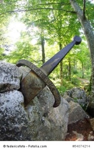 legendary and famous sword Excalibur to King stuck between the rock